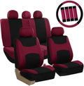 FH Group FB030PINK-COMBO Seat Cover Combo Set with Steering Wheel Cover and Seat Belt Pad (Airbag Compatible and Split Bench Pink) Vehicles & Parts > Vehicle Parts & Accessories > Motor Vehicle Parts > Motor Vehicle Seating ‎FH Group Burgundy  