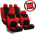 FH Group FB030PINK-COMBO Seat Cover Combo Set with Steering Wheel Cover and Seat Belt Pad (Airbag Compatible and Split Bench Pink) Vehicles & Parts > Vehicle Parts & Accessories > Motor Vehicle Parts > Motor Vehicle Seating ‎FH Group Red  