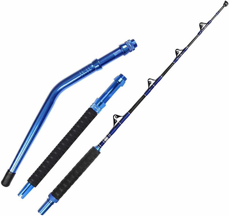 Fiblink 2-Piece Saltwater Offshore Heavy Bent/Straight Butt Trolling Rod Roller Rod Conventional Boat Fishing Pole with Roller Guides (30-50Lb/50-80Lb/80-120Lb,5-Feet 6-Inch) Sporting Goods > Outdoor Recreation > Fishing > Fishing Rods Fiblink 5'6" 80-120 lbs Bent Butt & Straight Butt  