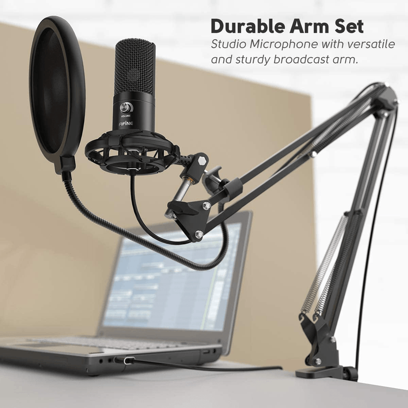 FIFINE Studio Condenser USB Microphone Computer PC Microphone Kit with Adjustable Scissor Arm Stand Shock Mount for Instruments Voice Overs Recording Podcasting YouTube Karaoke Gaming Streaming-T669 Electronics > Audio > Audio Components > Microphones FIFINE   