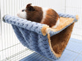 Fleece Winter Warm Rat Hammock, Double Layer Hanging Birds Nest Bed with Warm Fleece, Bird Cage Stand Perch, Hideaway Cave Bed Tent, Sleep Bed Cage Accessories for Rat Guinea Pig Chinchilla (Brown)