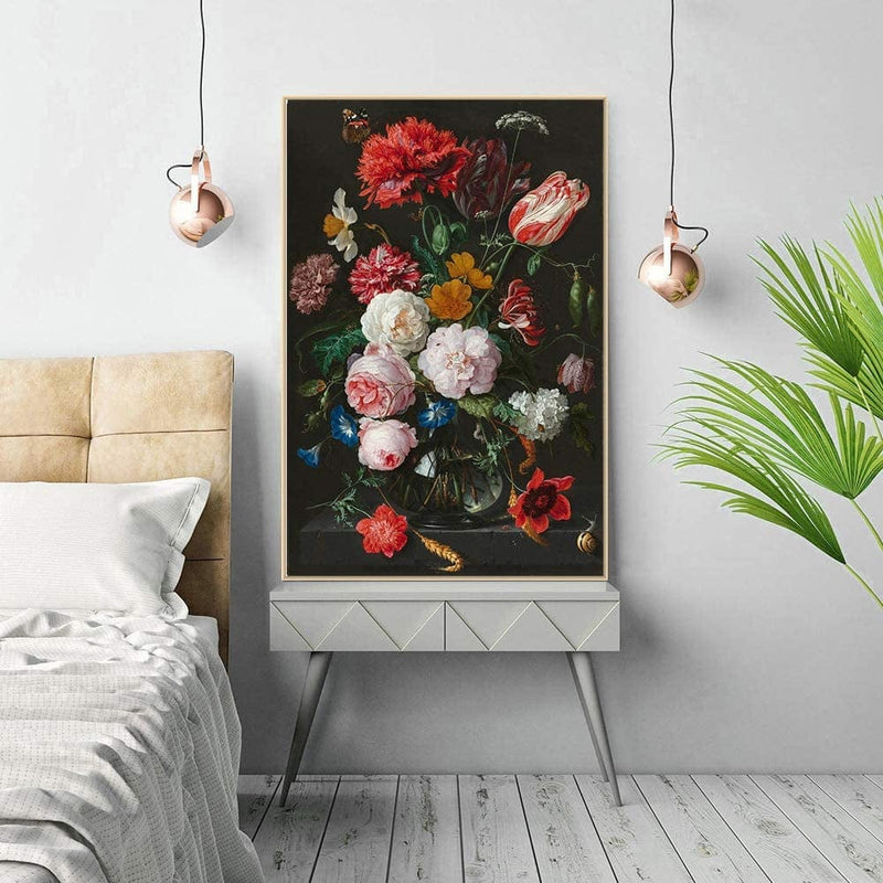 Flowers Canvas Prints Peony Ranunculus Poppies Carnation Nature Floral Wall Art Posters Decor for Home Office(16X20 Inches, Unframed)