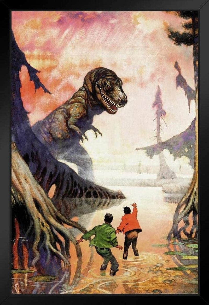 Frank Frazetta T Rex Swamp Dinosaur Science Fiction Fantasy Artwork Artist Scifi Comic Book Cover Retro Vintage Tyrannosaurus Rex Cool Wall Decor Art Print Poster 16X24 Home & Garden > Decor > Artwork > Posters, Prints, & Visual Artwork Poster Foundry Framed Art 8x12 