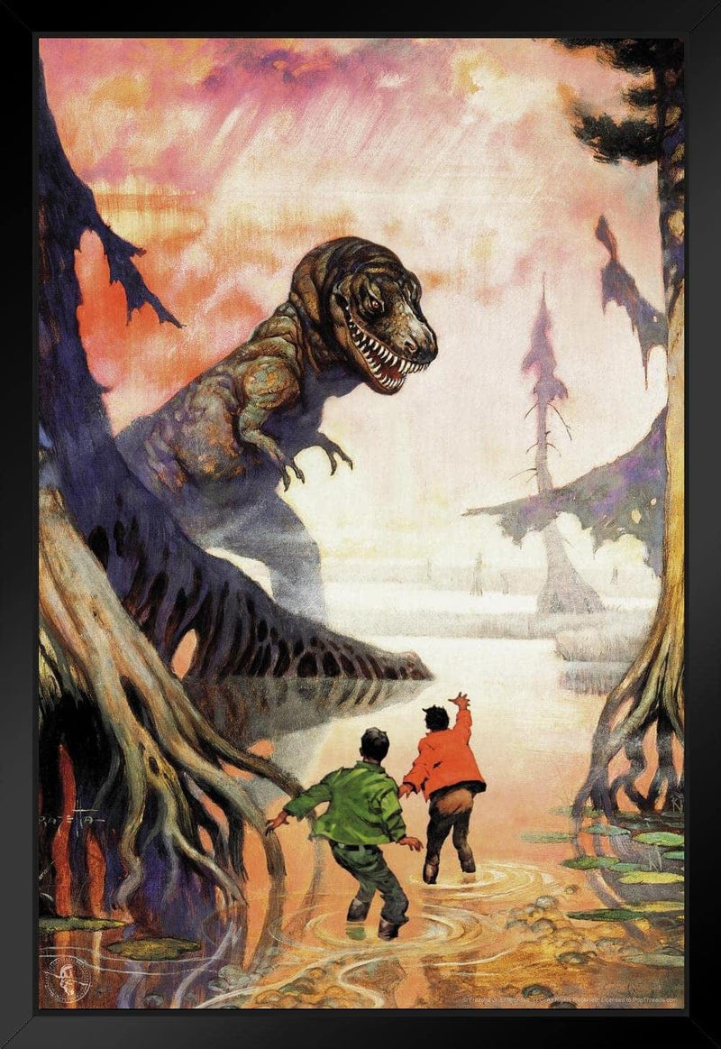 Frank Frazetta T Rex Swamp Dinosaur Science Fiction Fantasy Artwork Artist Scifi Comic Book Cover Retro Vintage Tyrannosaurus Rex Cool Wall Decor Art Print Poster 16X24 Home & Garden > Decor > Artwork > Posters, Prints, & Visual Artwork Poster Foundry Framed Art 12x18 