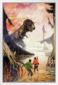 Frank Frazetta T Rex Swamp Dinosaur Science Fiction Fantasy Artwork Artist Scifi Comic Book Cover Retro Vintage Tyrannosaurus Rex Cool Wall Decor Art Print Poster 16X24 Home & Garden > Decor > Artwork > Posters, Prints, & Visual Artwork Poster Foundry White Framed Art 12x18 