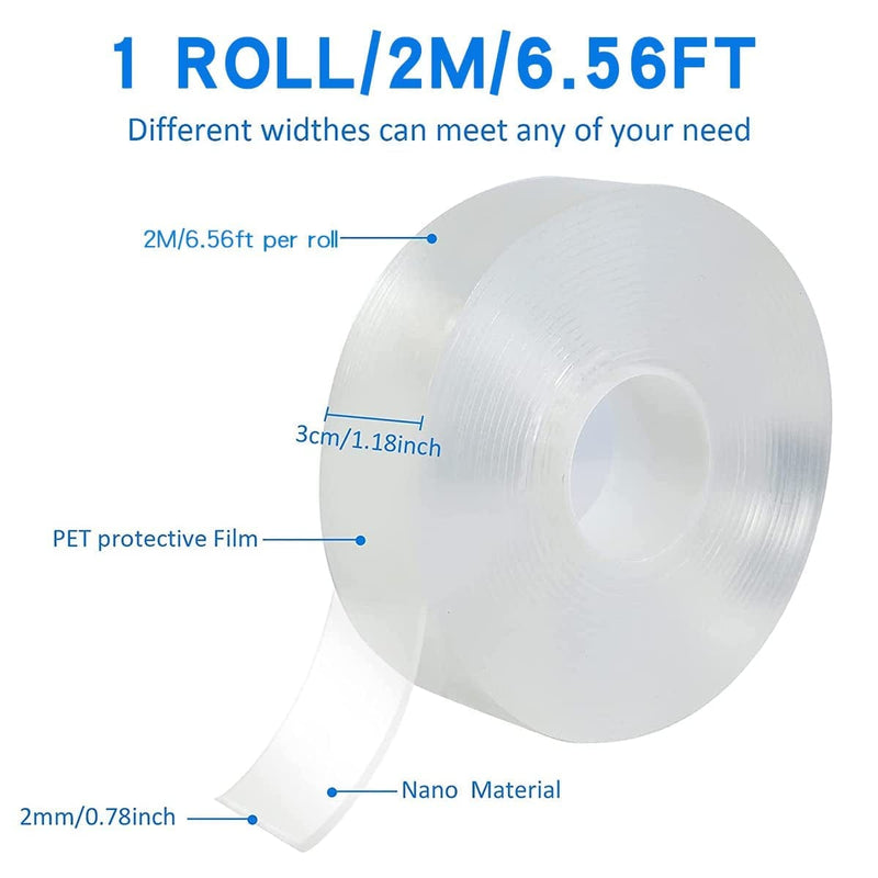 GEMVICADXP Double Sided Adhesive Tape Household Multi-Purpose Removable Installation Tape, Used for Poster Carpet Tape, Reusable Solid Wall Tape, Transparent Adhesive