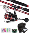 Ghosthorn Fishing Rod and Reel Combo, Telescopic Fishing Pole Kit for Men Collapsible Portable Fishing Gear Starter Compact Travel Pole with Carrier Bag for Freshwater Saltwater Fishing Gifts for Men Women Sporting Goods > Outdoor Recreation > Fishing > Fishing Rods Ghosthorn Full Kit with Carrier Bag (Gift Choice) 2.7M - 9FT 