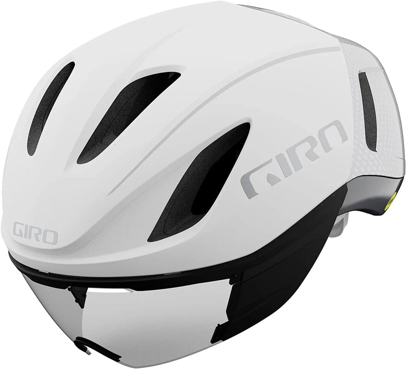 Giro Vanquish MIPS Adult Road Cycling Helmet Sporting Goods > Outdoor Recreation > Cycling > Cycling Apparel & Accessories > Bicycle Helmets Giro Matte White/Silver Small (51-55 cm) 
