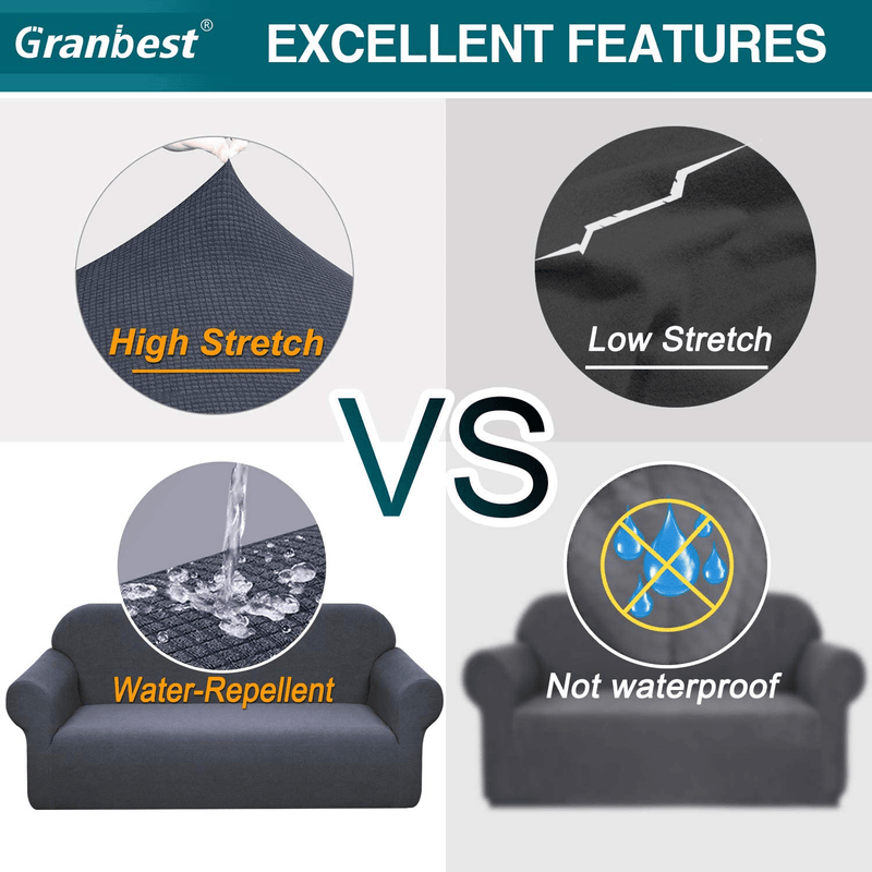 Granbest Premium Water Repellent Sofa Cover High Stretch Couch Slipcover Super Soft Fabric Couch Cover (Gray, Large) Home & Garden > Decor > Chair & Sofa Cushions Granbest   
