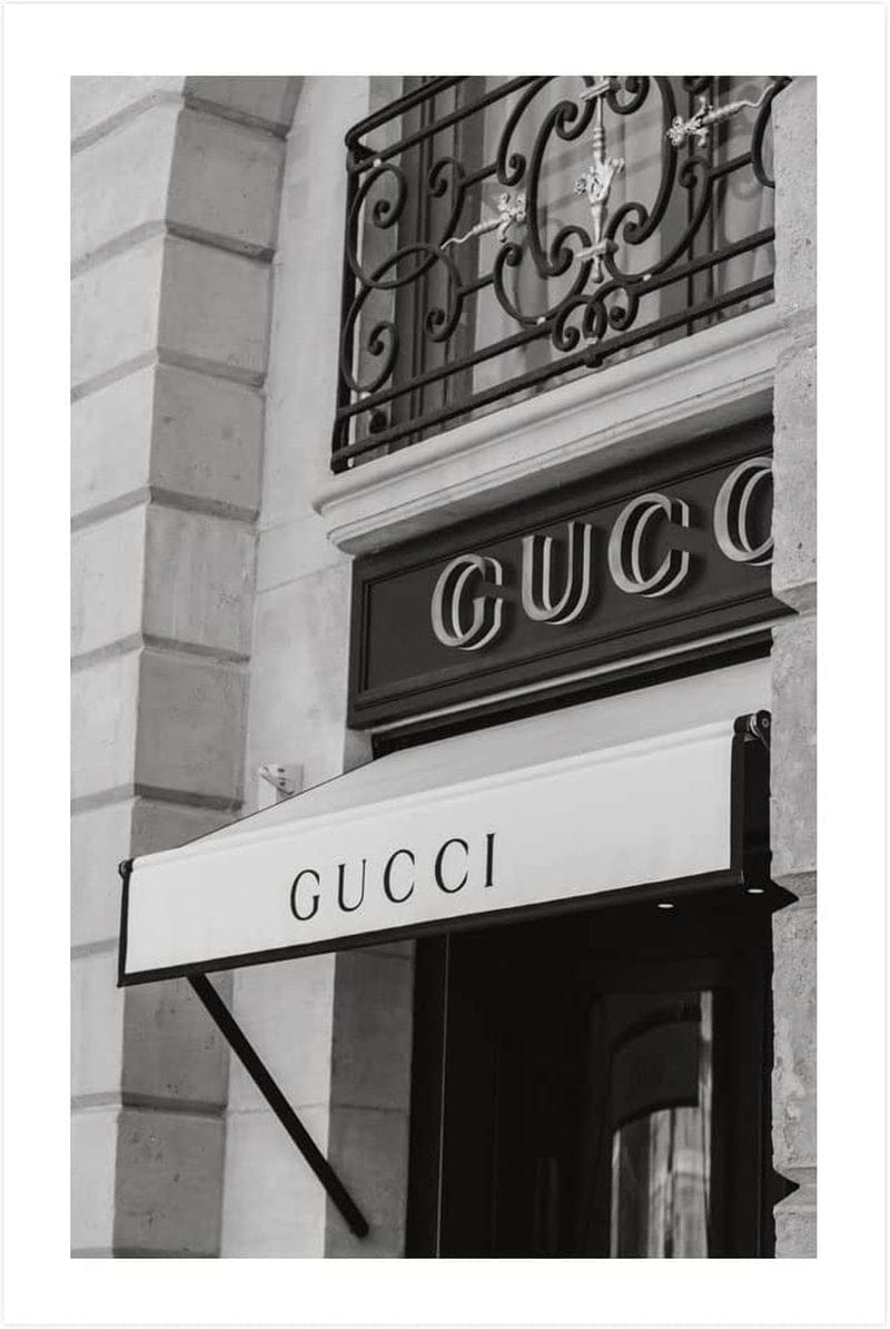 Gucci Store Fashion Poster, Fashion Photography Wall Art, Gucci Black and White Print - 16 X 20 Home & Garden > Decor > Artwork > Posters, Prints, & Visual Artwork Postermod 24 x 36  