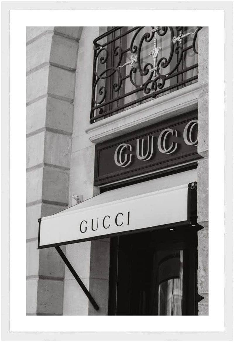 Gucci Store Fashion Poster, Fashion Photography Wall Art, Gucci Black and White Print - 16 X 20 Home & Garden > Decor > Artwork > Posters, Prints, & Visual Artwork Postermod   