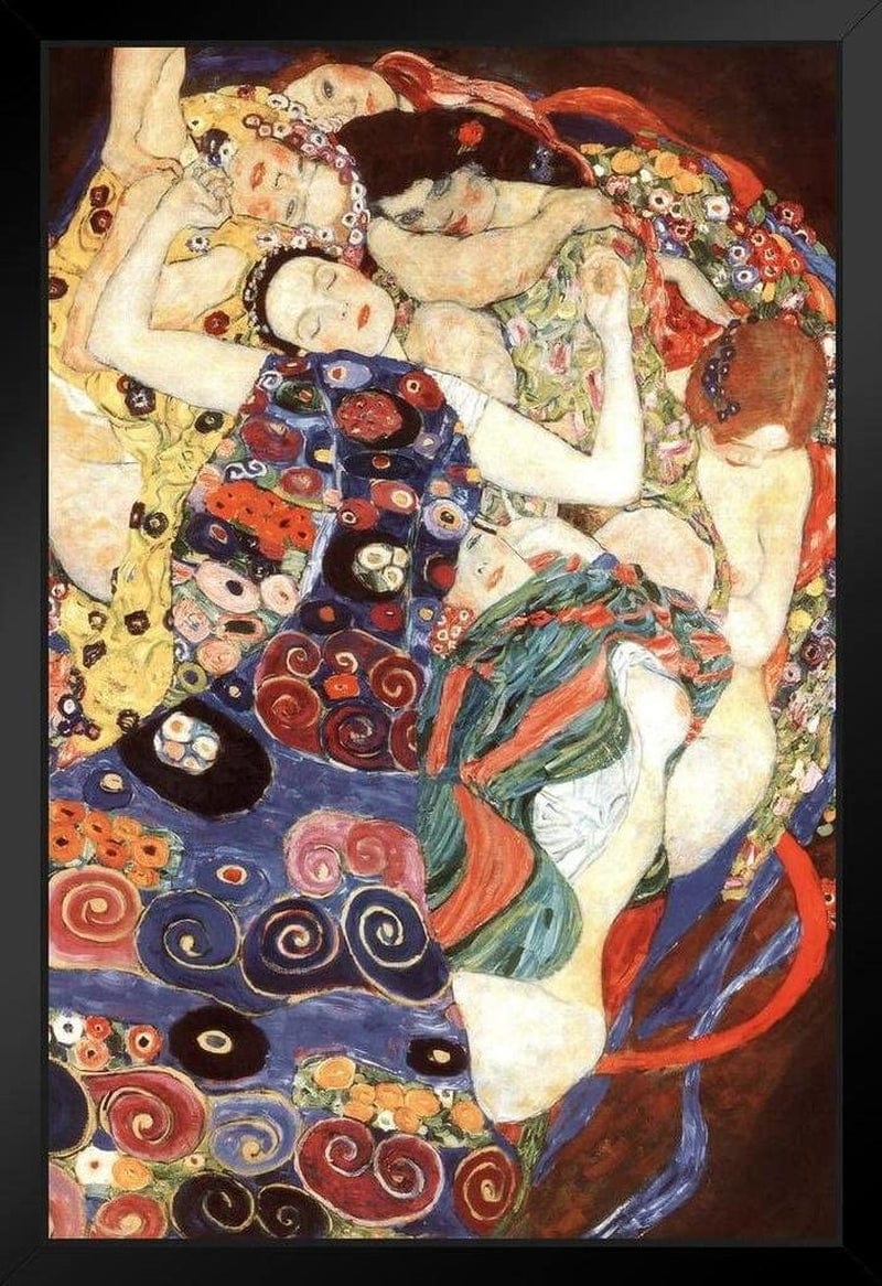 Gustav Klimt the Virgin 1913 Art Nouveau Symbolism Painting Evolution Womanhood Famous Cool Wall Decor Art Print Poster 12X18 Home & Garden > Decor > Artwork > Posters, Prints, & Visual Artwork Poster Foundry Framed Art 12x18 