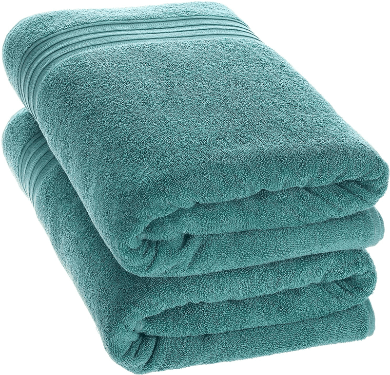 Hammam Linen Cool Grey Bath Towels 4-Pack - 27x54 Soft and Absorbent, Premium Quality Perfect for Daily Use 100% Cotton Towel Home & Garden > Linens & Bedding > Towels Hammam Linen Green Water 35" x 70" Jumbo Large Towels 2 Pieces 