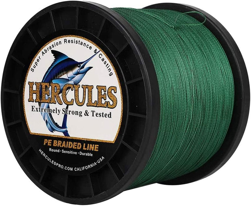 HERCULES Cost-Effective Super Cast 8 Strands Braided Fishing Line 10LB to 300LB Test for Salt-Water,109/328/547/1094 Yards(100M/300M/500M/1000M),Diam.