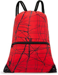 HOLYLUCK Drawstring Backpack Bag Sport Gym Sackpack Home & Garden > Household Supplies > Storage & Organization HOLYLUCK Metallic-red  