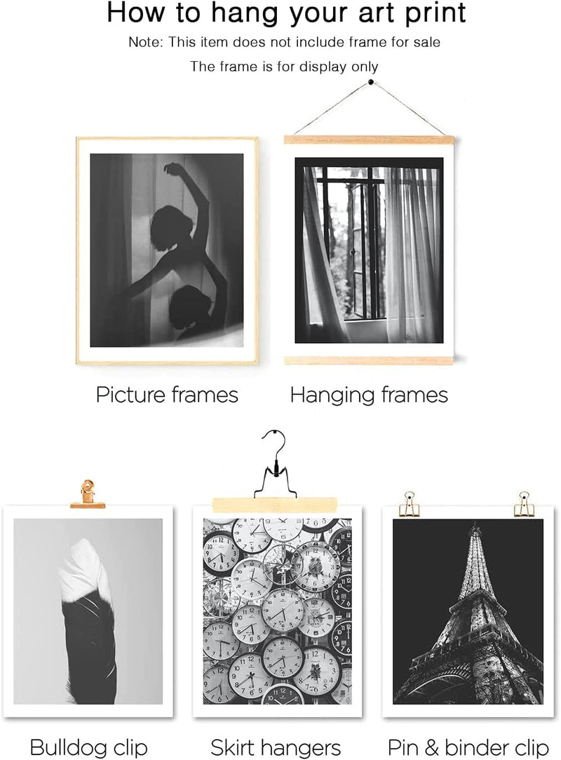 Hoozgee Vintage Wall Art Prints Black and White Wall Decor Photos Retro Vintage Fashion Photography Photos Nostalgic Poster Wall Picture Canvas Prints Dancing Girls Artwork (11"X14" UNFRAMED) Home & Garden > Decor > Artwork > Posters, Prints, & Visual Artwork HoozGee   