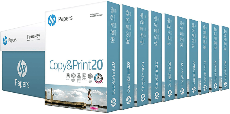 HP Printer Paper | 8.5 x 11 Paper | Copy &Print 20 lb| 6 Pack Case - 2,400 Sheets | 92 Bright | Made in USA - FSC Certified | 200010C Electronics > Print, Copy, Scan & Fax > Printer, Copier & Fax Machine Accessories HP Papers Standard Size (8.5x11) 10 Pack 