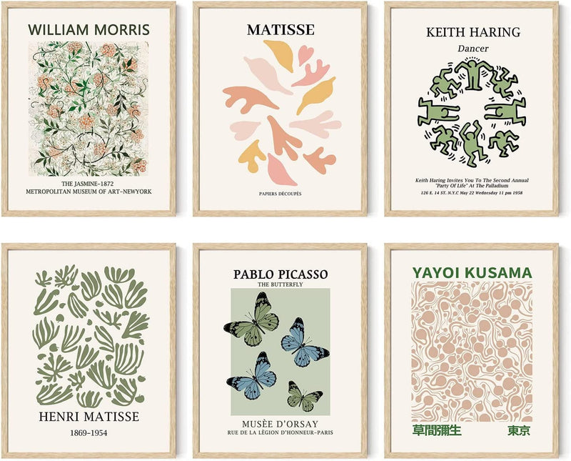 Iknostine Famous Artist Wall Art Prints Set of 6 Matisse Posters Canvas Artwork Abstract Aesthetic Picasso Bauhaus Flower Market Gallery Wall Decor for Bedroom Kitchen Bathroom (8"X10" UNFRAMED) Home & Garden > Decor > Artwork > Posters, Prints, & Visual Artwork Iknostine Series 05 8"x10" UNFRAMED 