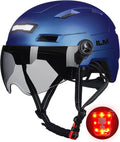 ILM Adult Bike Helmet with USB Rechargeable LED Front and Back Light Mountain&Road Bicycle Helmets for Men Women Removable Goggle Cycling Helmet for Commuter Urban Scooter(Titanium, Large/X-Large) Sporting Goods > Outdoor Recreation > Cycling > Cycling Apparel & Accessories > Bicycle Helmets ILM Blue Purple Large-X-Large 