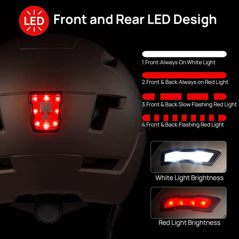 ILM Adult Bike Helmet with USB Rechargeable LED Front and Back Light Mountain&Road Bicycle Helmets for Men Women Removable Goggle Cycling Helmet for Commuter Urban Scooter(Titanium, Large/X-Large) Sporting Goods > Outdoor Recreation > Cycling > Cycling Apparel & Accessories > Bicycle Helmets ILM   