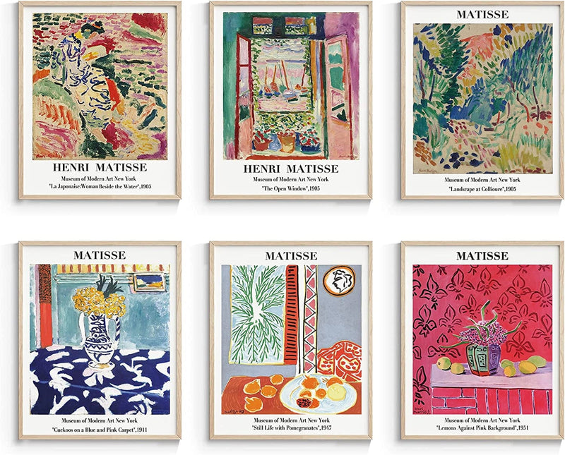 Insimsea Master Artist Wall Art Prints, Matisse Posters & Prints for Room Aesthetic, Abstract Vintage Poster UNFRAMED, 11X14 In, Set of 6 Home & Garden > Decor > Artwork > Posters, Prints, & Visual Artwork InSimSea Vintage 11x14 Unframed 