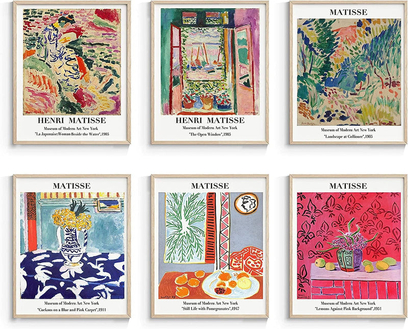 Insimsea Master Artist Wall Art Prints, Matisse Posters & Prints for Room Aesthetic, Abstract Vintage Poster UNFRAMED, 11X14 In, Set of 6 Home & Garden > Decor > Artwork > Posters, Prints, & Visual Artwork InSimSea Vintage 8x10 Unframed 