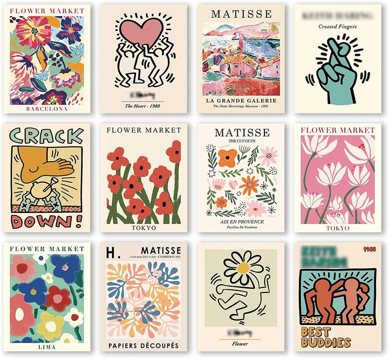 Insimsea Master Artist Wall Art Prints, Matisse Posters & Prints for Room Aesthetic, Abstract Vintage Poster UNFRAMED, 11X14 In, Set of 6 Home & Garden > Decor > Artwork > Posters, Prints, & Visual Artwork InSimSea KH 12pcs 8x10 Unframed 