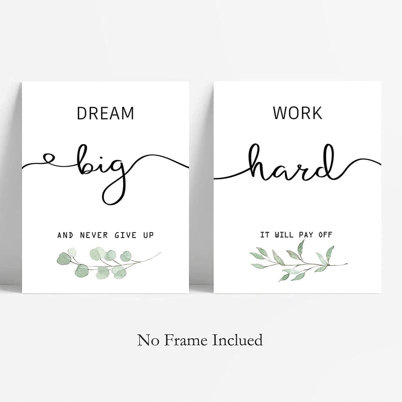 Inspirational Wall Art Office Decor, Motivational UNFRAMED Wall Art Prints for Bedroom | Living Room | Office | Classroom, Black and White Daily Positive Affirmations Poster for Women Men Kids, Set of 4, 8"X10" Home & Garden > Decor > Artwork > Posters, Prints, & Visual Artwork Howwii   