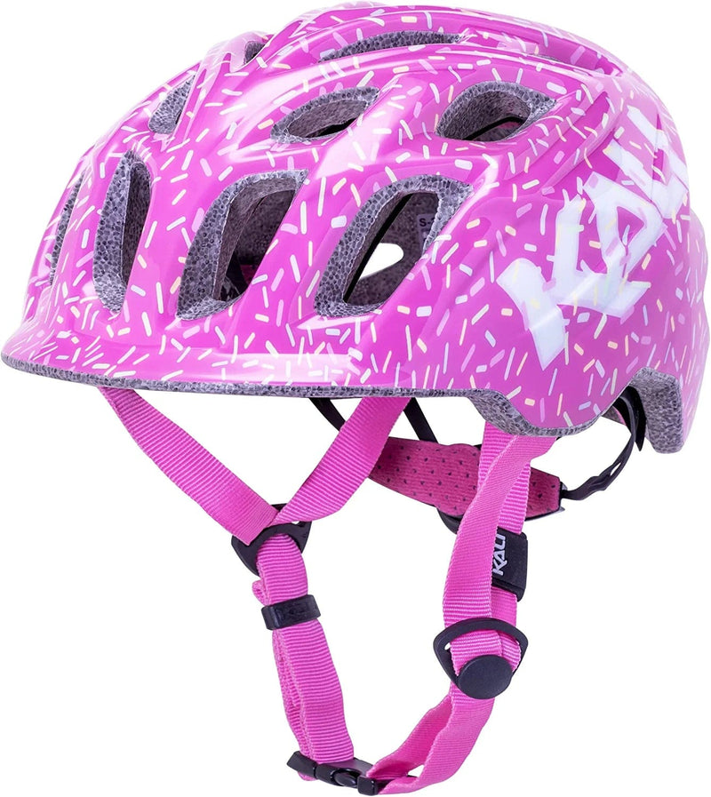 Kali Protectives Chakra Child Bicycle Helmet; Mountain In-Mould Bike Helmet for Child Equipped Visor; Dial-Fit; with 21 Vents Sporting Goods > Outdoor Recreation > Cycling > Cycling Apparel & Accessories > Bicycle Helmets Kali Protectives Sprinkles Pink Small 