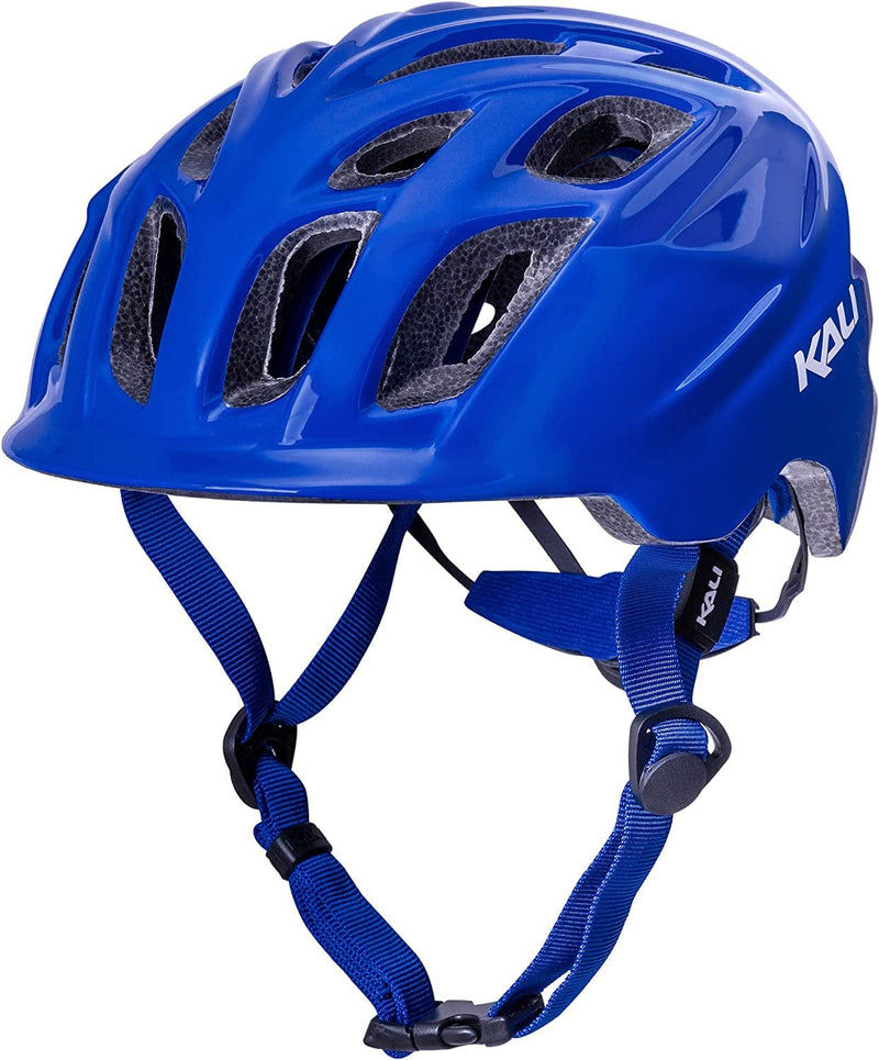 Kali Protectives Chakra Child Bicycle Helmet; Mountain In-Mould Bike Helmet for Child Equipped Visor; Dial-Fit; with 21 Vents Sporting Goods > Outdoor Recreation > Cycling > Cycling Apparel & Accessories > Bicycle Helmets Kali Protectives Solid Blue Small 