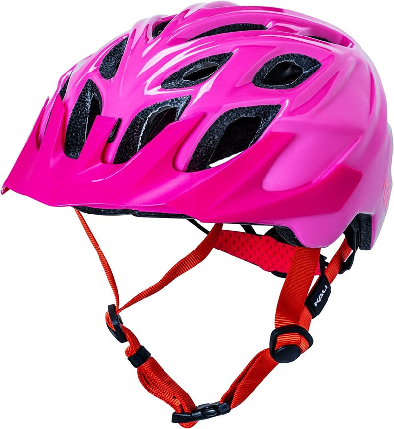 Kali Protectives Chakra Child Bicycle Helmet; Mountain In-Mould Bike Helmet for Child Equipped Visor; Dial-Fit; with 21 Vents Sporting Goods > Outdoor Recreation > Cycling > Cycling Apparel & Accessories > Bicycle Helmets Kali Protectives Solid Gloss Raspberry One Size 