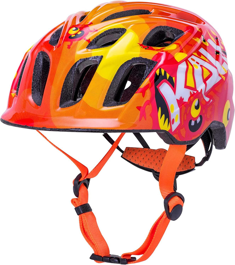 Kali Protectives Chakra Child Bicycle Helmet; Mountain In-Mould Bike Helmet for Child Equipped Visor; Dial-Fit; with 21 Vents Sporting Goods > Outdoor Recreation > Cycling > Cycling Apparel & Accessories > Bicycle Helmets Kali Protectives Monster Orange X-Small 