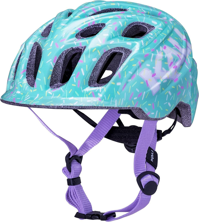 Kali Protectives Chakra Child Bicycle Helmet; Mountain In-Mould Bike Helmet for Child Equipped Visor; Dial-Fit; with 21 Vents Sporting Goods > Outdoor Recreation > Cycling > Cycling Apparel & Accessories > Bicycle Helmets Kali Protectives Sprinkles Mint X-Small 