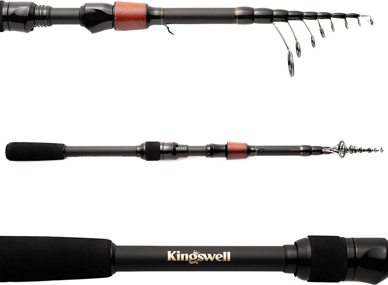 KINGSWELL Telescopic Fishing Rod and Reel Combo, Premium Graphite Carbon Collapsible Fishing Pole with Spinning Reel, Portable Travel Kit for Adults Kids Sporting Goods > Outdoor Recreation > Fishing > Fishing Rods Kingswell Rod Only 7.9 Feet 