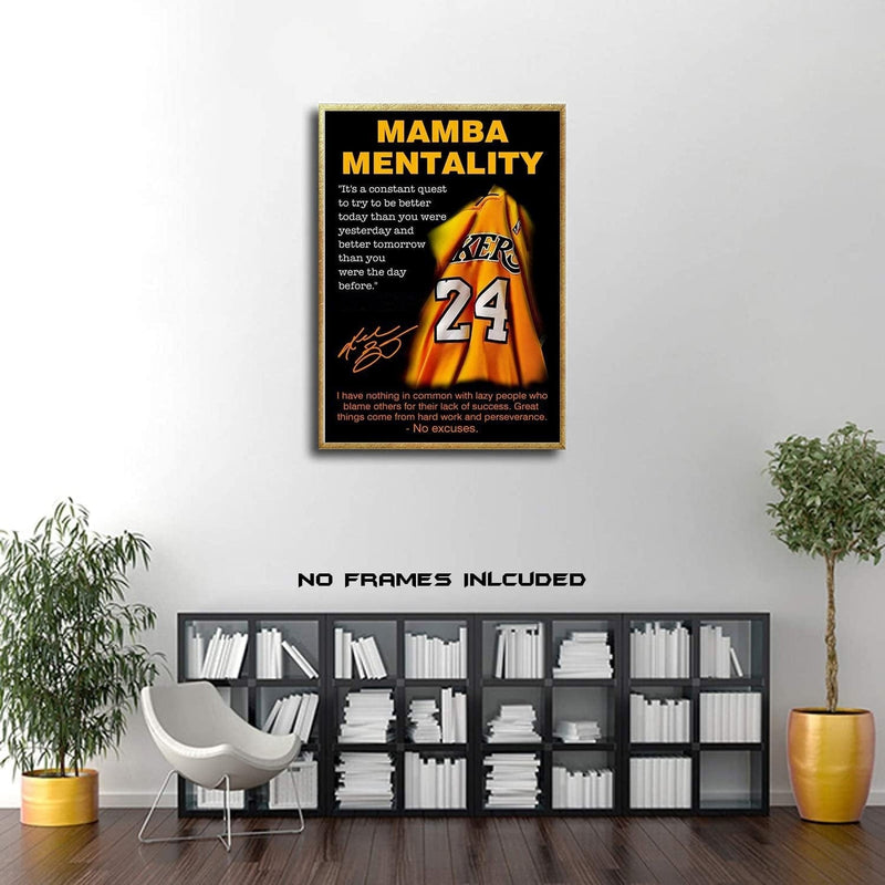 KOB Black Mamba Inspirational Quotes Poster, Black Mamba Mentality Wall Art Decor, KB Jersey Canvas Art Poster for Man Cave Boys Room Office Decor, a Gift for Dear Kb Basketball Fans,16"X24"-Unframed Home & Garden > Decor > Artwork > Posters, Prints, & Visual Artwork NIIORTY   