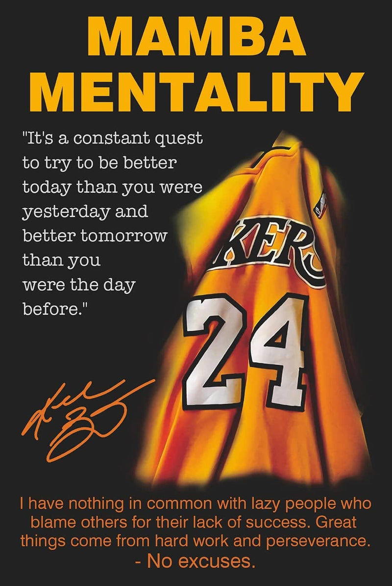 KOB Black Mamba Inspirational Quotes Poster, Black Mamba Mentality Wall Art Decor, KB Jersey Canvas Art Poster for Man Cave Boys Room Office Decor, a Gift for Dear Kb Basketball Fans,16"X24"-Unframed Home & Garden > Decor > Artwork > Posters, Prints, & Visual Artwork NIIORTY   