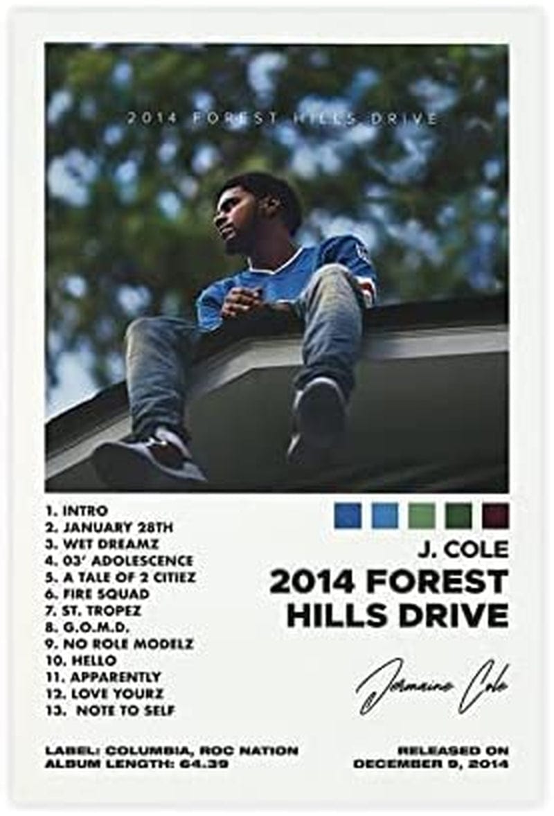 LANGYU J Poster Cole 2014 Forest Hills Drive Album Cover Poster Canvas Printed Poster Unframe:12X18Inch(30X45Cm) Home & Garden > Decor > Artwork > Posters, Prints, & Visual Artwork LANGYU   