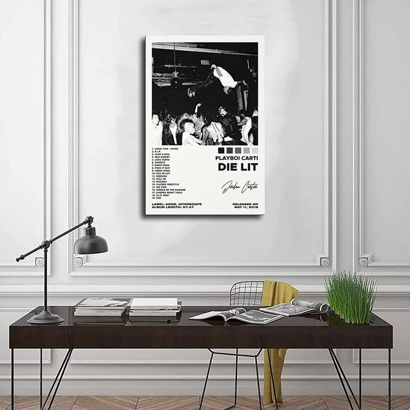 LANGYU Playboi Poster Die Lit Album Cover Poster Canvas Printed Poster Unframe:12X18Inch(30X45Cm) Home & Garden > Decor > Artwork > Posters, Prints, & Visual Artwork LANGYU   