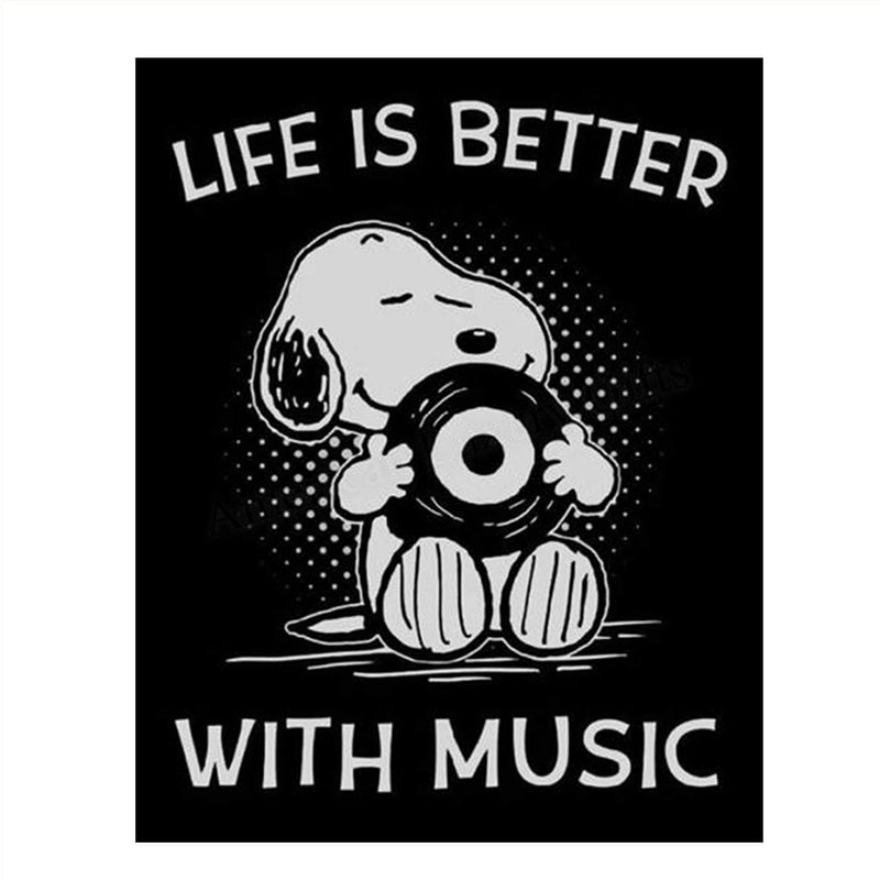 "Life Is Better with Music" Snoopy Quotes- Poster Print- 8 X 10" Wall Art Print-Ready to Frame. Funny Typographic Cartoon Print. Home- Office- Studio Fun Decor. Perfect Gift for All Music Lovers! Home & Garden > Decor > Artwork > Posters, Prints, & Visual Artwork AMERICAN LUXURY GIFTS   