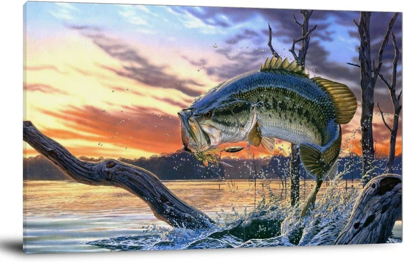 LLHII Hunting and Fishing Wildlife and Nature Canvas Art Poster and Wall Art Picture Print Modern Family Bedroom Decor Posters 16X24Inch(40X60Cm) Home & Garden > Decor > Artwork > Posters, Prints, & Visual Artwork LLHII ART Ready To Hang 12x18inch(30x45cm) 