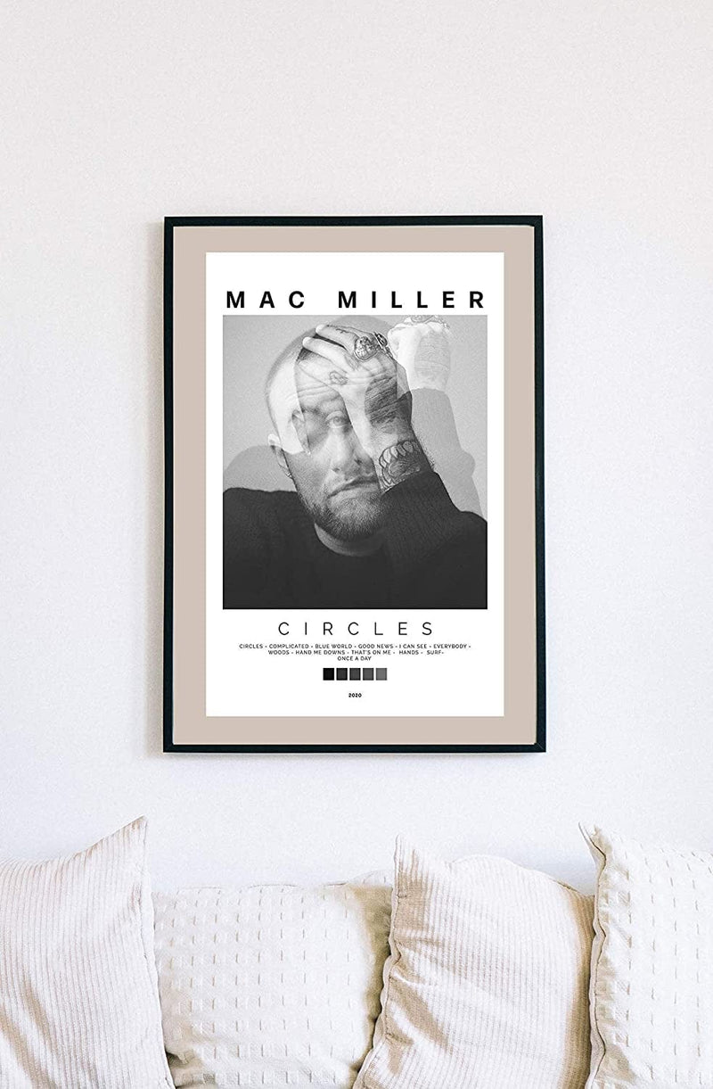 Mac Miller - Circles Album Cover Poster Print with Track List and Color Tiles - 11" X 17" Inches Ready to Frame - Wall Art Home & Garden > Decor > Artwork > Posters, Prints, & Visual Artwork Generic   