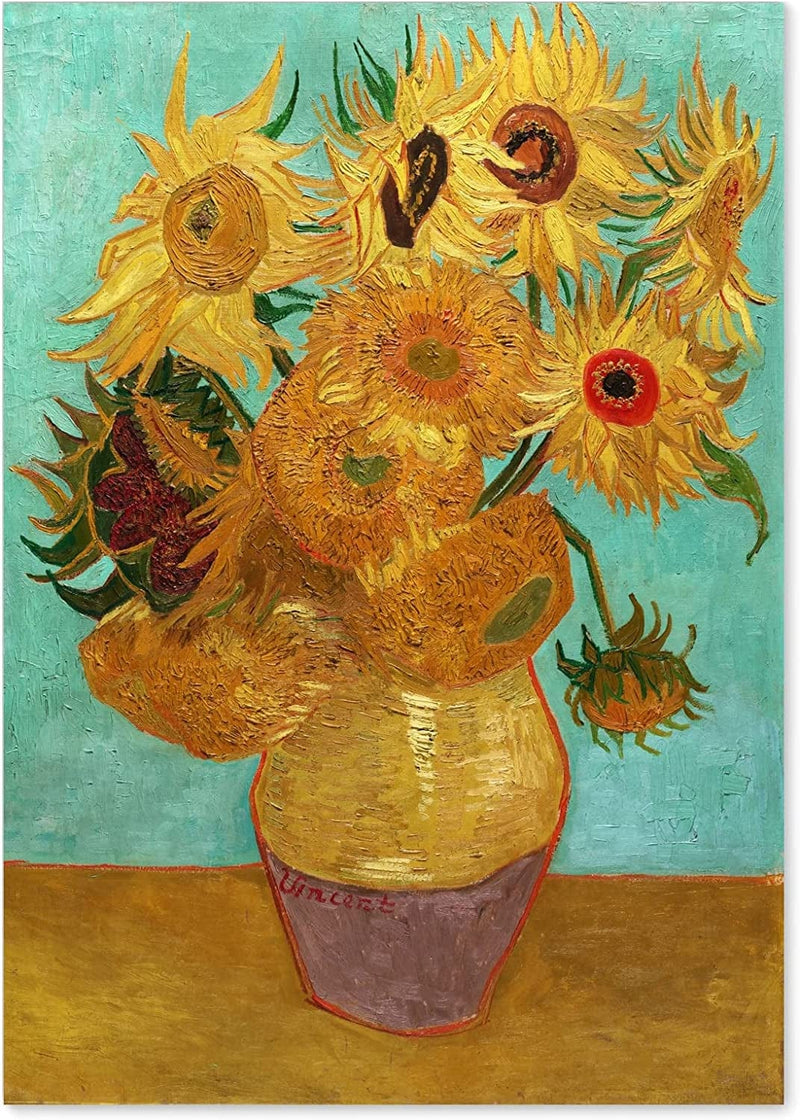【Made in Japan】 Poster Vincent Van Gogh “Still Life Vase with Twelve Sunflowers”16.53Inch×23.38Inch(A2)＜Fine Art Paper Print＞Print on a Thick Sheet of Paper Painting Wall Art