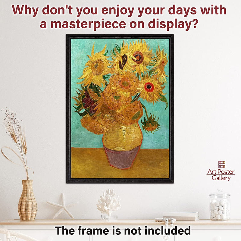【Made in Japan】 Poster Vincent Van Gogh “Still Life Vase with Twelve Sunflowers”16.53Inch×23.38Inch(A2)＜Fine Art Paper Print＞Print on a Thick Sheet of Paper Painting Wall Art Home & Garden > Decor > Artwork > Posters, Prints, & Visual Artwork Poster Art Gallery   