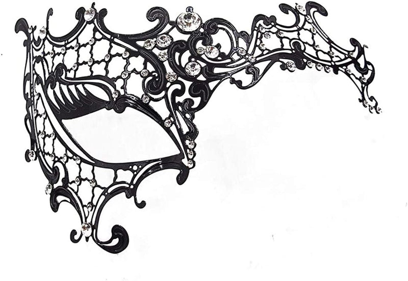 Masquerade Mask for Women Metal Mask Shiny Rhinestone Venetian Party Evening Prom Ball Mask Bar Costumes Accessory Home & Garden > Decor > Artwork > Posters, Prints, & Visual Artwork GNPearl Half Face  