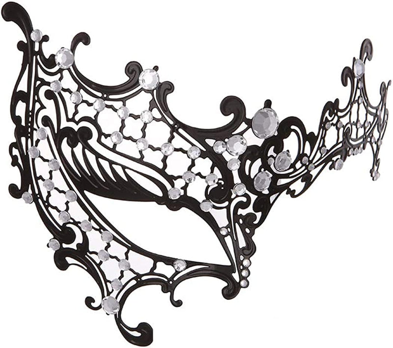Masquerade Mask for Women Metal Mask Shiny Rhinestone Venetian Party Evening Prom Ball Mask Bar Costumes Accessory Home & Garden > Decor > Artwork > Posters, Prints, & Visual Artwork GNPearl   