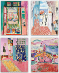 Matisse Wall Art Prints - Set of 4 Henri Aesthetic Posters for Aesthetic Room Decor, Art Exhibition Matisse Prints Pink Posters Framable Art Cute Impressionist Group of Prints (8X10) Home & Garden > Decor > Artwork > Posters, Prints, & Visual Artwork Wallbuddy Pink 11x14 