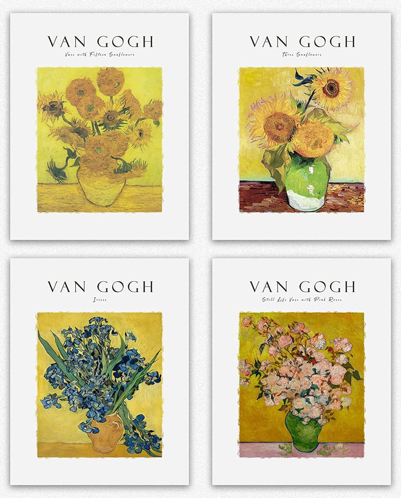 Matisse Wall Art Prints - Set of 4 Henri Aesthetic Posters for Aesthetic Room Decor, Art Exhibition Matisse Prints Pink Posters Framable Art Cute Impressionist Group of Prints (8X10) Home & Garden > Decor > Artwork > Posters, Prints, & Visual Artwork Wallbuddy Van Gogh Flowers 11x14 