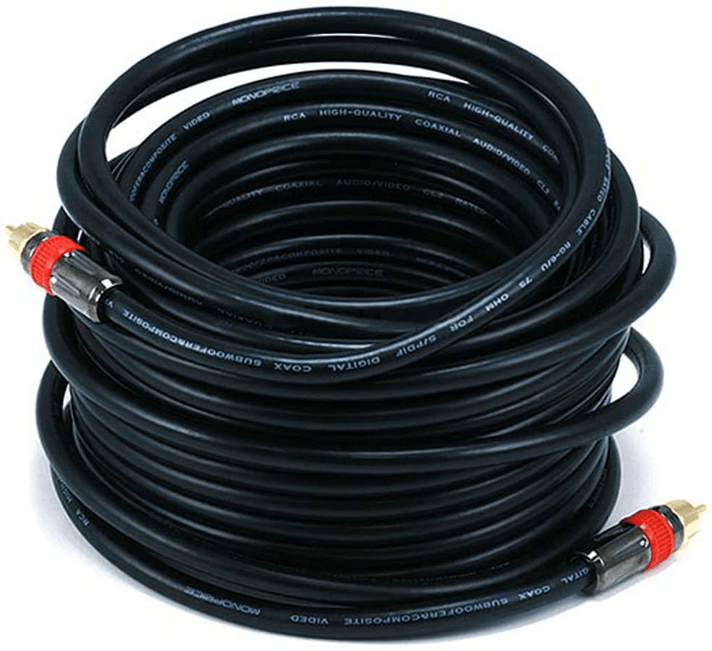 Monoprice 102681 3-Feet RG6 RCA CL2 Rated Digital Coaxial Audio Cable Black Electronics > Electronics Accessories > Cables Monoprice Inc. 50ft  