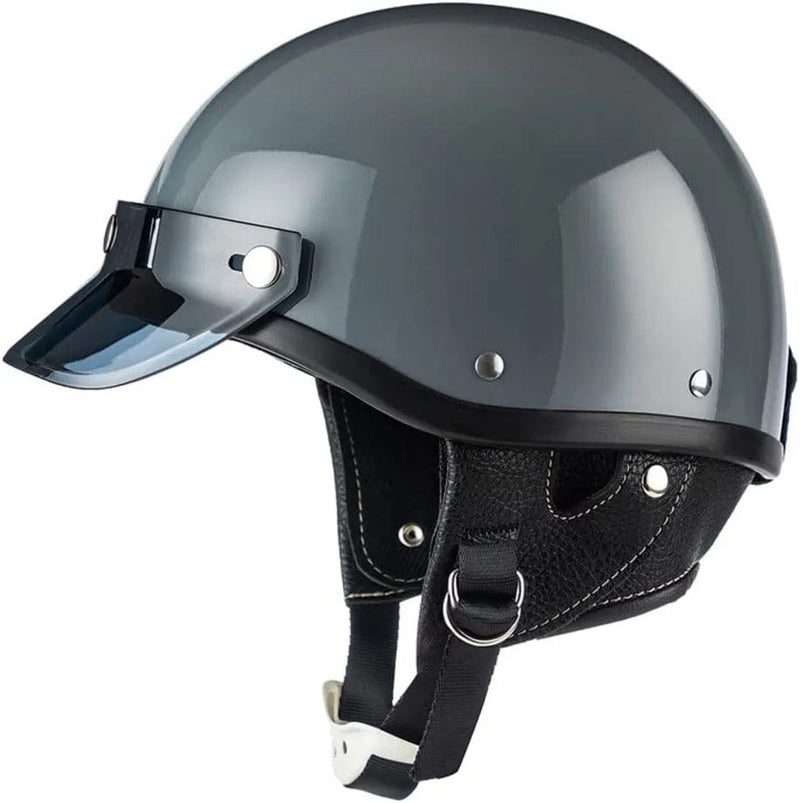 Motorcycle Retro Half Helmet Open Face Fashion Cap Helmet Street Helmet with Sunshield Bicycle Scooter Moped Helmet DOT Certified Outdoor Four Seasons for Adults Men Women Sporting Goods > Outdoor Recreation > Cycling > Cycling Apparel & Accessories > Bicycle Helmets CEGLIA D X-Large 