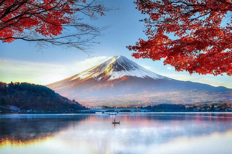 Mount Fuji Honshu Island Japan in Autumn Photo Photograph Cool Wall Decor Art Print Poster 36X24 Home & Garden > Decor > Artwork > Posters, Prints, & Visual Artwork Poster Foundry Stretched Canvas 24x16 in. 